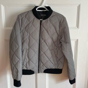 Calvin Klein | Gray Reflective Quilted Bomber Jacket